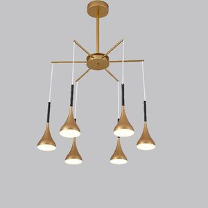 Pendant Lamps Export Nordic Multi Head Chandelier Restaurant Aluminum Household Round Branched LED LampsPendant