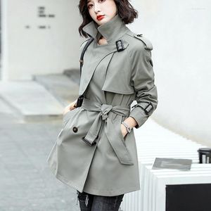 Women's Trench Coats Kywommnz Women Coat Streetwear Tuck The Waist And Look Thinner With Long Sleeves Fashion Windbreaker Autumn 2022 E3545