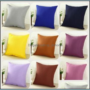 Pillow Case Bedding Supplies Home Textiles Garden Ll New Pillowcase Pure Color Polyester White Er Cushion Decor Dhcrb