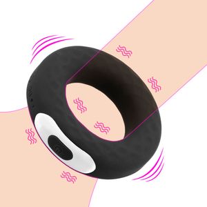 10 Frequenz Penis Ring Vibrator Männlich Keuschheit Hahn Erotischer Dildos Vibration für schwule sexy Spielzeuge für Mann Verzögerung Ejakulation