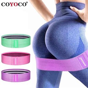 Coyoco yoga hip círculo faixas de resistência de fitness tecido expansor de fitness elástico para ginásio em casa treino equipamento de exercício 220618