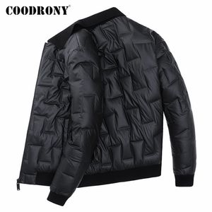 Coodrony Brand Duck Down Jacket Men Fashion Listrado Casual Casual Roupas Autumn Winter Warm Jackets bolsos 98028 201127
