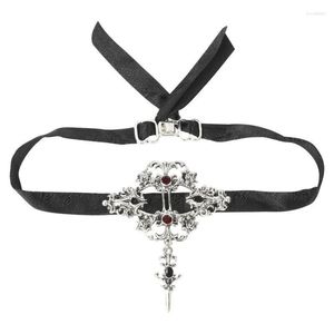 Chokers Женская коляска воротник готический панк -панк сексуальный кружево бархатный колье ожерелье подвесной вампир Джокер Хэллоуин Ювелирные аксессуары Morr22