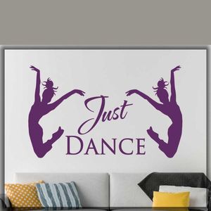 Adesivi murali Ballerino di danza classica Decal Just Dance Quote Studio Adesivo impermeabile Ballerina Decor G529