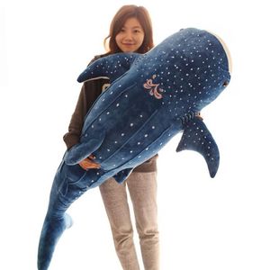 Whale Plush Toys Dolls Stor lång kuddstolskudde fyllda barn Julklapp Toy Ryggstödet för Doll Toys 201009