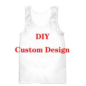 DIY Custom Design 3D Polyester Print Vest Men ärmlösa strandkvinnor Toppar O Neck Sexig undertröja Leverantörer för Drop Shipper 220707