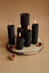 Honey Wax Candle Black Candle Set Home Decoration Handmade Salon Balkon Trend Moda Wax Natural Candle CX220323