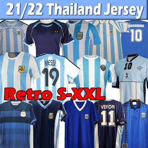 Wholesale retro argentina shirt 1986 resale online - Argentina Retro jersey Maradona Champion Version Classic Vintage kids kits football shirts