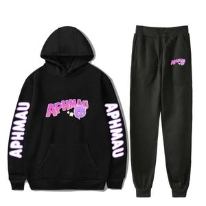 Men's Tracksuits Aphmau Logo Merch Print Fall Suit Hoodies Hooded Ankle Banded Pant Two Piece Set Street Clothes PantMen's