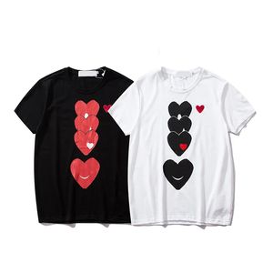 プレイデザイナーメンズTシャツハートバッジブランドファッションレディース半袖コットントップポロシャツ服5455510