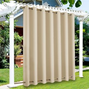 Patio Outdoor Curtain Waterproof Thermal Insulated Double Grommets Sun Block Windproof Window Curtains For Garden Drapes Porch 220511