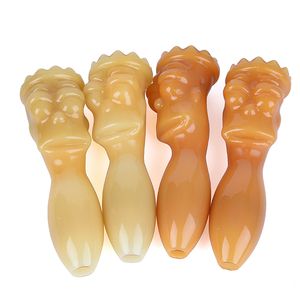 4 Inch Popular Cartoon Style Small Oil Burner Pipes Amber Straight Tube Pyrex Glass Hand Smoking Pipes Glass Bongs Dab Rigs Tobacco Accessories Wholesales