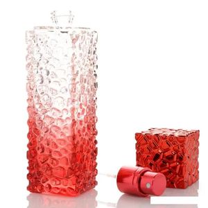 Flaska glas kvadratisk hudvård kosmetika förpackning resor bärbar underflaska återfyllningsbar parfym fin dimma spruta atomize pump