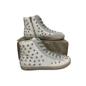 Do-Old Dirty Casual Shoe For Mid Star Slide Stud Sneakers med snörning Metallisk nödställd pärla dekoration mocka kalv läder snakeskin designer man kvinnor skor