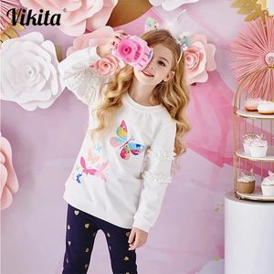 Hoodies Sweatshirts Vikita Kids Cotton Sweatshirt Girls Autumn Sleeve Clo 220823