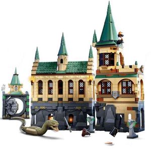 Bloklar MOC Film Magic Castle 76388 Bloklar Köy Ziyaret Bina Modeli Bina Hogsmeade Eğitim Oyuncak Hediyesi 76389247Q T230103