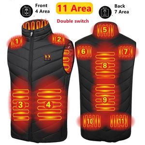 11 obszarów podgrzewana kurtka USB męskie męskie męskie kurtki ogrzewania elektryczne na zewnątrz ciepłe sportowe płaszcz termiczny odzież ciepła kamizelka 220812