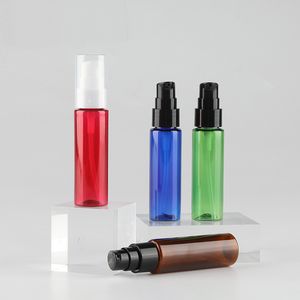 Bottiglia vuota per lozione cosmetica in plastica bianca trasparente blu ambra da 30 ml da 1 oz