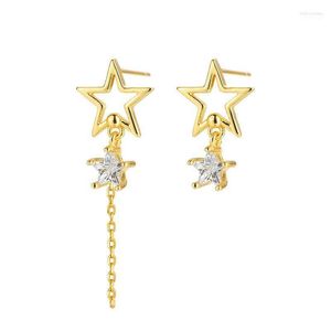 Stud Fashion Asymmetry Star Studs Earring For Women Temperament Tassel Chain Hanging Wedding Accessories Vintage Jewelry Mill22