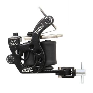 Wire Cutting 10 Wrap Coils Tattoo Machine for Liner och Shader Black Color Iron Supplies Tattoo Needle 220617