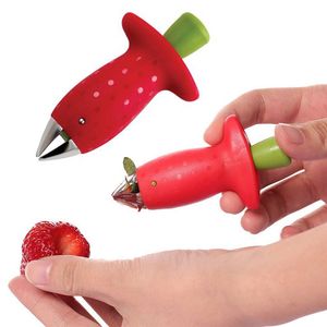 Kök frukt gadget verktyg jordgubbe skivare skärmstrå jordgubbe corer jordgubbe huller blad stam remover matlagningsverktyg