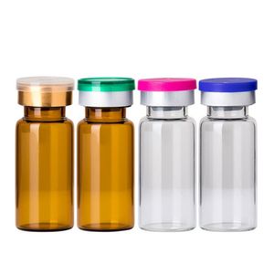 1000pcs/lot 10ml clear glass vials with flip off caps & rubber stoppers, 1/3 oz injection glass bottle