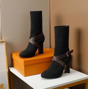 Women Boots Short Boots أنيقة مريحة سيدة البساطة الحياكة الجورب شجاع الكعب زيادة غير انزلاق متعددة الأنثى الأحذية p80422