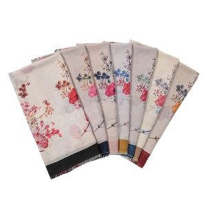 Fascia Hijab in cotone con stampa floreale Sciarpa Scialli di grandi dimensioni Moda donna Foulard musulmano Avvolge Foulard Bandana Turbanti islamici