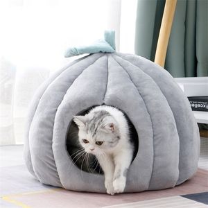 Morbido peluche Pet Cat Bed cuccia per cani Cucciolo Divano Cuscino Borsa case Mat nesk Cestino gabbia gabbia cucciolo Cave Furry Warm 220323