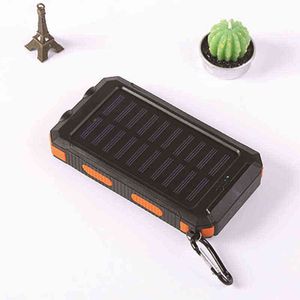 Solar Power Bank Mah Waterproof Portable Solar Charger Power Bank External Battery Power Bank With Led Camping Light J220531 3e1