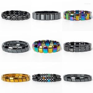 Fios de miçangas de moda onda de hematita Energia Bracelets Homem Nature Alto Polish não magnético para mulheres joias positivas Lars22