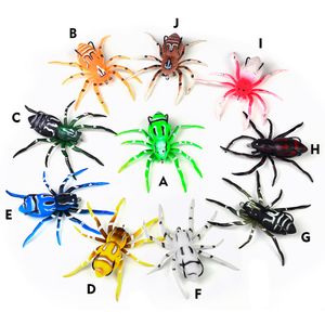 10pcs/kit Soft Spider Bait Bass Fishing Lure Padrão de pele BIONIC GIONIC PLÁSTICO FORTURA PLÁSCO