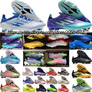 Wholesale purple blue soccer cleats for sale - Group buy Send With Bag Mens X Speedflow FG Soccer Boots Top Quality Football Cleats Outdoor Firm Ground Purple Blue Green White Yellow Gold Black Red Orange Knit Soccer Shoes