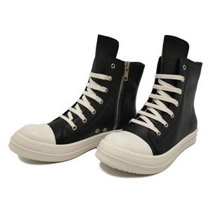 Stivali unisex di design in vera pelle Fondo spesso nero da donna Aumentano gli stivali corti casual da uomo scuri Scarpe da donna retrò Dissol