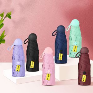 Portátil 8 costelas mini guarda-chuva impermeável à prova d 'água proteção anti-UV 5 dobrável guarda-chuvas de chuva de chuva de bolso luzes de viagem parasol homens mulheres crianças presentes hy0404