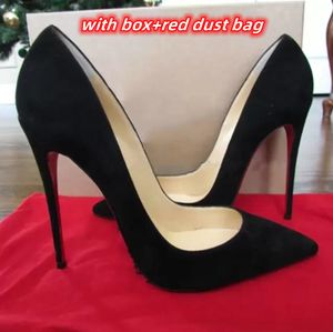 Dress Shoes Hot selling classic designer's new fashionable women's red-soles pointed sexy women's party wedding heels size 34-44 heel height 8-10-12cm