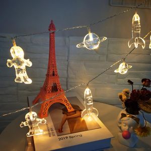 Strings Cartoon LED LED Lights Astronauta Światło dla dzieci Śliczne kreatywne wakacyjne wakacyjne dekorację dekoracji planety Modna dekoruje Luce