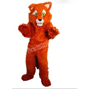 High-quality Long Fur Husky Fox Dog Mascot Costume Halloween Christmas Cartoon Character Outfits Suit Advertising Leaflets Clothings