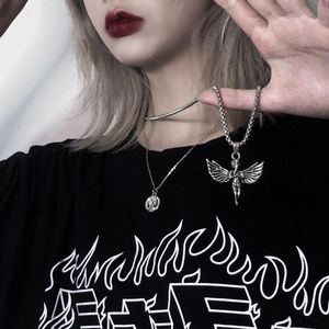 Pendant Necklaces European And American Punk Cool Handsome Hip hop Angel For Women Men Retro Trend Jewelry Babes Y2k Gifts
