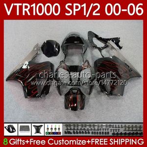 Honda VTR 1000 RTV1000 RC51000 01 02 03 04 05 06 Bodywork 123no.44 VTR 1000 SP1 SP2 Red Flames 2000 2000 2006 VTR-1000 2000 2000 2000 2000 2006フェアリング