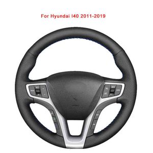 Customized Original Car Steering Wheel Cover For Hyundai I40 20112019 Leather Braid For Car Steering Wheel Wrap Black J220808