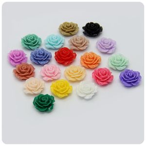 Decorative Flowers & Wreaths 30Pcs/bag Assorted Colors Size Resin Rose Flower Flatback Cabochons Embellishments Fit Hair Clips Diy