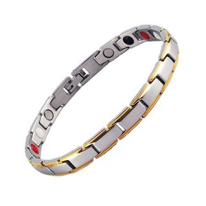 Energia de aço inoxidável Turmalina Magnetic Link Bracelet for Men Bracelets Bangle Slimming Product Health Care Jewelry Gift