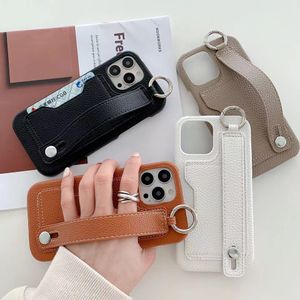 Designer Wallet phone Cases iPhone 13 Pro Max 11 11Pro 12Pro 12Promax SE XR X XS XMAX 7 8 Plus Top Leather Lychee Stripe Card Wrist Strap Case