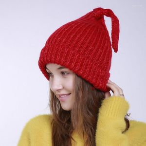 Moda Ladies Mulheres de inverno malha 3D Feanie Ski Hat Faux Fur Bobble Pom Beanie/Skull Caps Eger22
