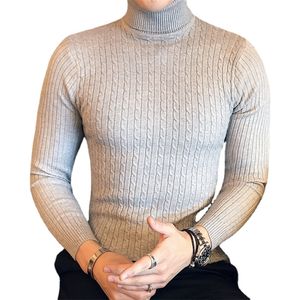 Män smala fast färg turtlenecks passar tröjor män vinter långärmade varma stickade tröjor klassiska solid casual bottoming skjorta 5xl 220815