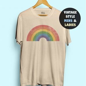 Hillbilly Vintage Rainbow Shirt Tshirt Tee Gay AF TEE SHIRTS LGBT Koszulka Lesbijka Koszulka Kobiety Śliczne zabawne lata 70. Pride 1970s Gay 220615
