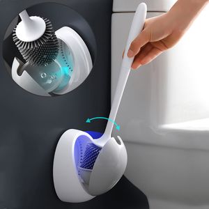 Toilet Brush Silicone For WC Accessories Cleaning Tools Drainable Wall-Mounted Home Bathroom Sets 220511