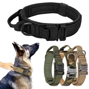 Collare per cani tattico militare regolabile in nylon durevole Shepard tedesco per accessori per animali domestici di addestramento a piedi di medie e grandi dimensioni 0622