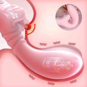 NXY Vibrators 10 Frequency Wiggle Dildo Vibrator Clitoris Tongue Licking Massager G-Spot Vaginal Stimulator Sex Machine Adult Toys For Couple 220427